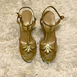 Vintage gold heeled shoes